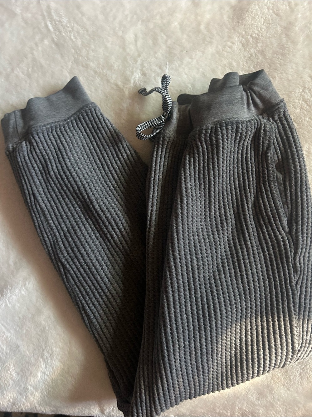 Cat & Jack Charcoal Gray Ribbed Jogger Pants